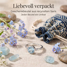 [KI] Silberring mit Topas und Geschenkbeutel aus recyceltem Sari
