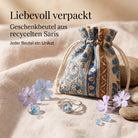 [KI] Silberring mit Topas und Geschenkbeutel aus recyceltem Sari