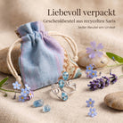 [KI] Silberring mit Topas und Geschenkbeutel aus recyceltem Sari