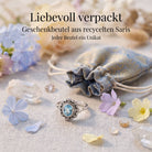 [KI] Silberring mit Topas und Geschenkbeutel aus recyceltem Sari